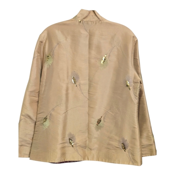 Grace Chuang Tan / Rust Reversible  Jacket with Structured Collar, Large - Picture 2 of 5